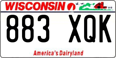 WI license plate 883XQK