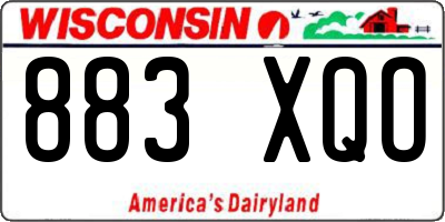 WI license plate 883XQO