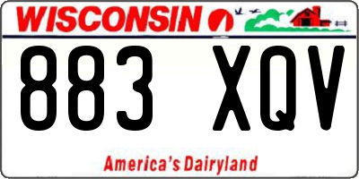 WI license plate 883XQV