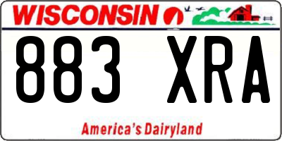 WI license plate 883XRA