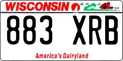 WI license plate 883XRB