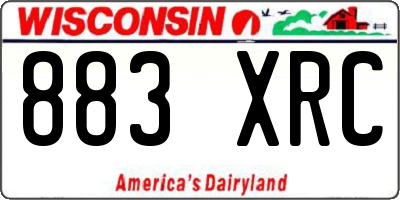 WI license plate 883XRC