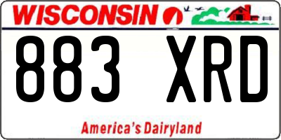 WI license plate 883XRD
