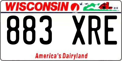 WI license plate 883XRE