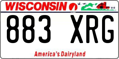 WI license plate 883XRG