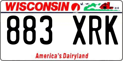 WI license plate 883XRK