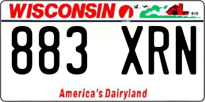 WI license plate 883XRN