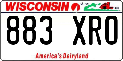 WI license plate 883XRO