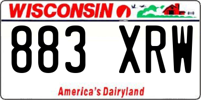 WI license plate 883XRW