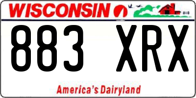 WI license plate 883XRX