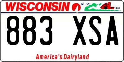 WI license plate 883XSA