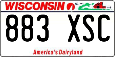 WI license plate 883XSC
