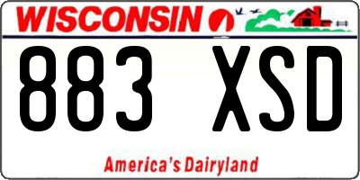 WI license plate 883XSD