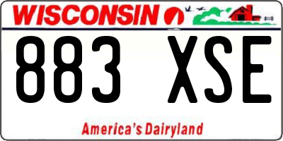 WI license plate 883XSE
