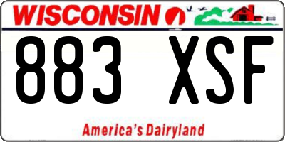 WI license plate 883XSF