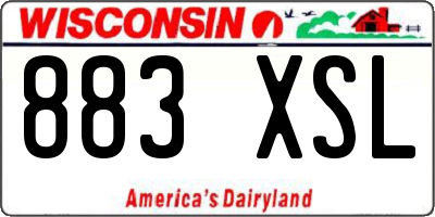 WI license plate 883XSL