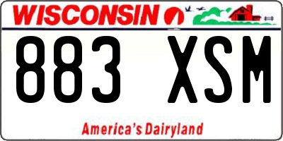 WI license plate 883XSM