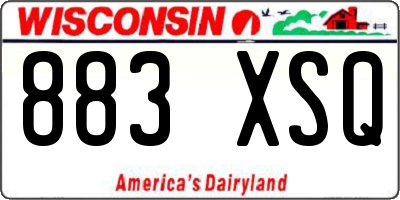 WI license plate 883XSQ