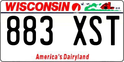 WI license plate 883XST