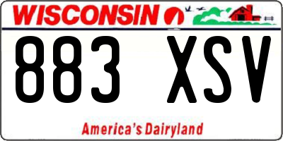 WI license plate 883XSV