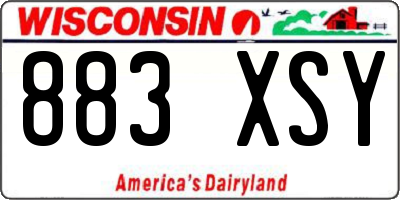WI license plate 883XSY