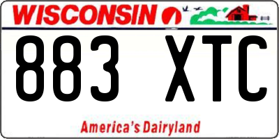 WI license plate 883XTC