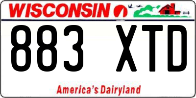 WI license plate 883XTD