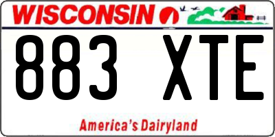 WI license plate 883XTE