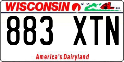 WI license plate 883XTN