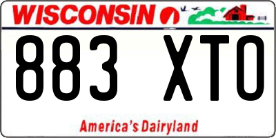 WI license plate 883XTO