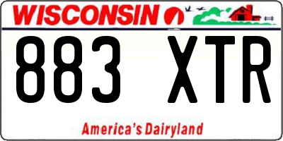 WI license plate 883XTR