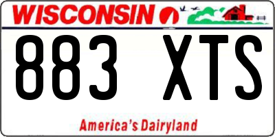 WI license plate 883XTS