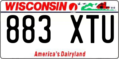 WI license plate 883XTU