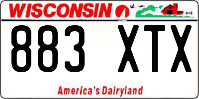 WI license plate 883XTX