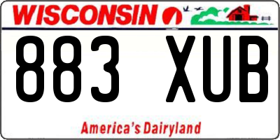 WI license plate 883XUB