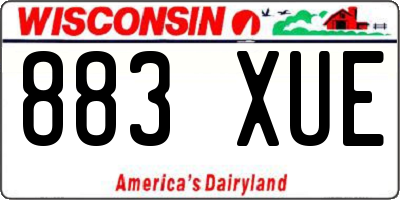 WI license plate 883XUE