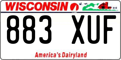 WI license plate 883XUF
