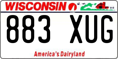 WI license plate 883XUG
