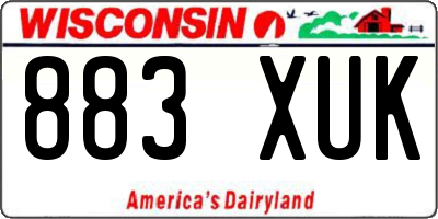 WI license plate 883XUK