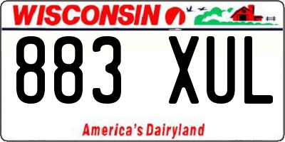 WI license plate 883XUL