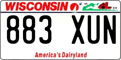 WI license plate 883XUN