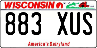 WI license plate 883XUS