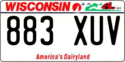 WI license plate 883XUV