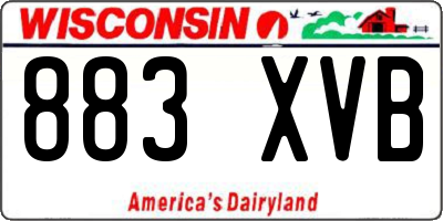 WI license plate 883XVB