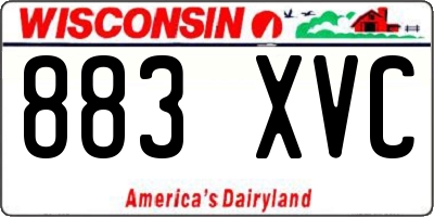 WI license plate 883XVC