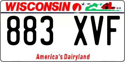 WI license plate 883XVF