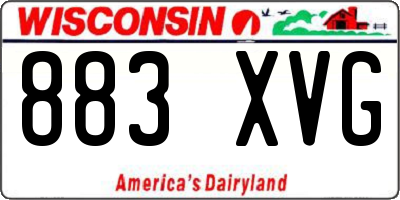 WI license plate 883XVG