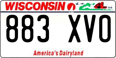 WI license plate 883XVO