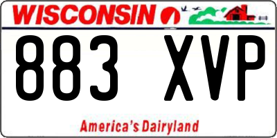 WI license plate 883XVP