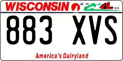 WI license plate 883XVS